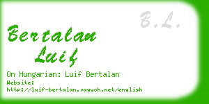 bertalan luif business card